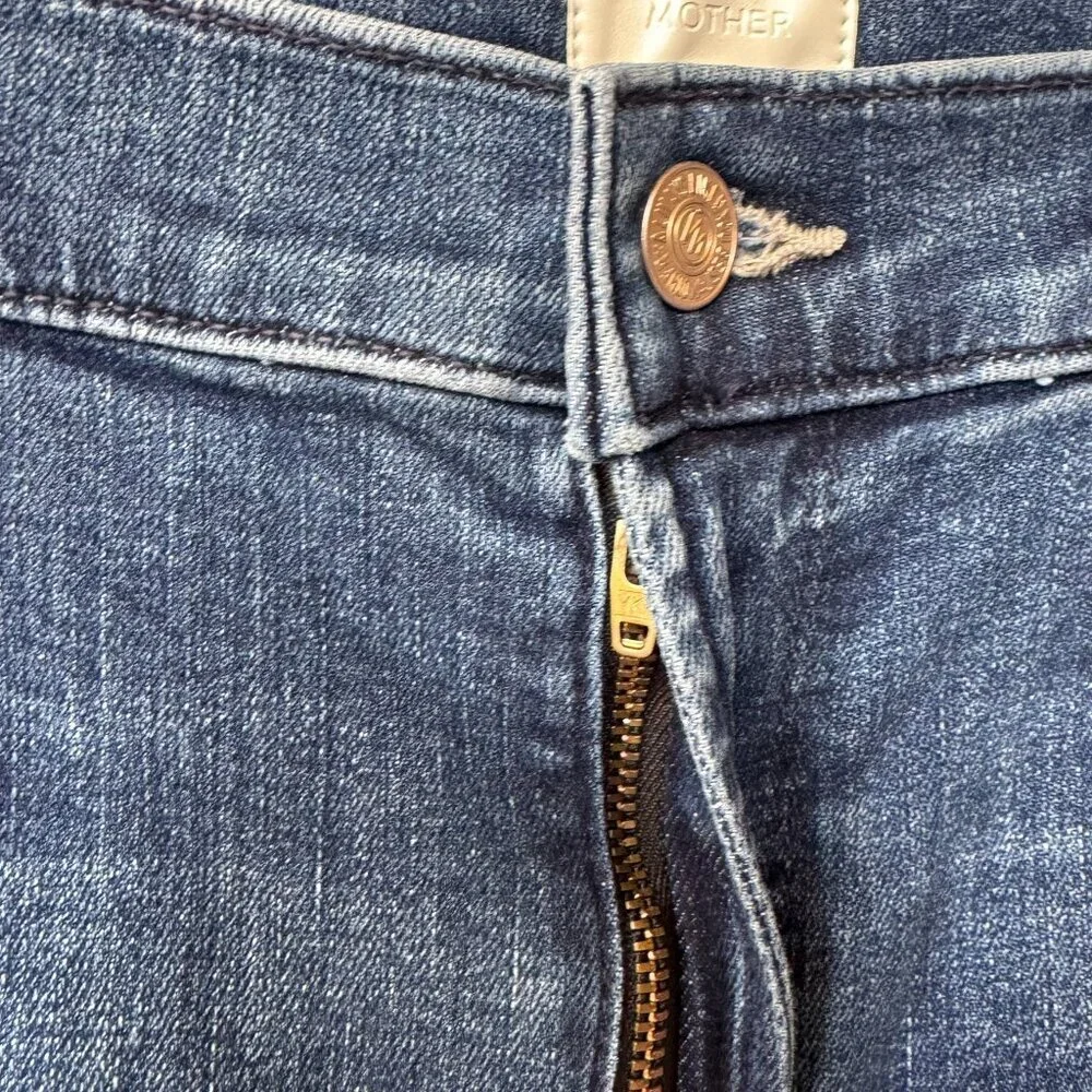 MOTHER The Twister Sneak Wide-Leg Jeans Dark Blue 30